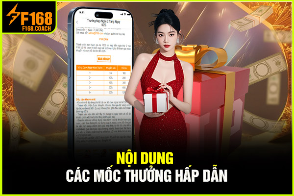 Nội dung các mốc thưởng hấp dẫn